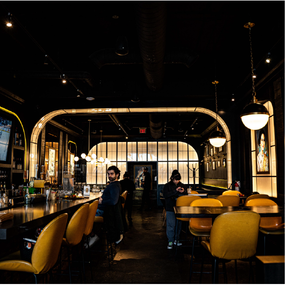 People sitting in restaurant