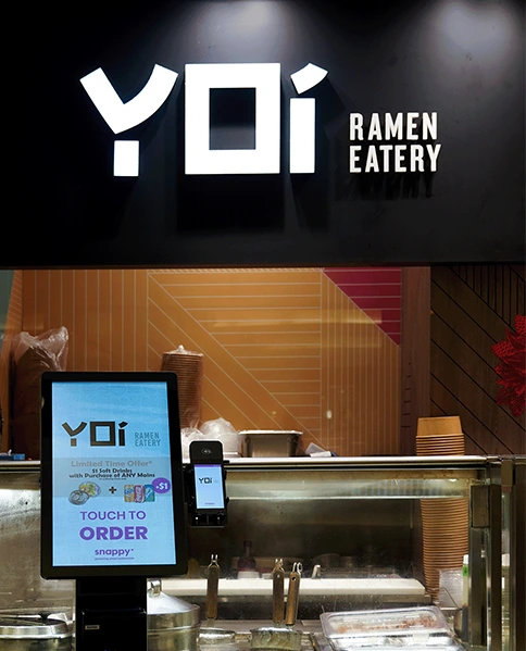 Self-serve kiosk at Yoi Eatery restaurant